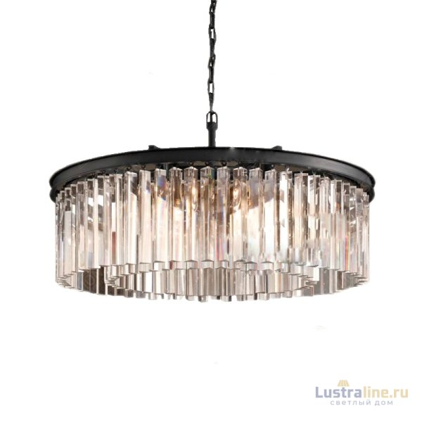 Подвесная люстра Delight Collection 1920s Odeon KR0387P-10B black/clear Подвесная люстра Delight Collection 1920s Odeon KR0387P-10B black/clear