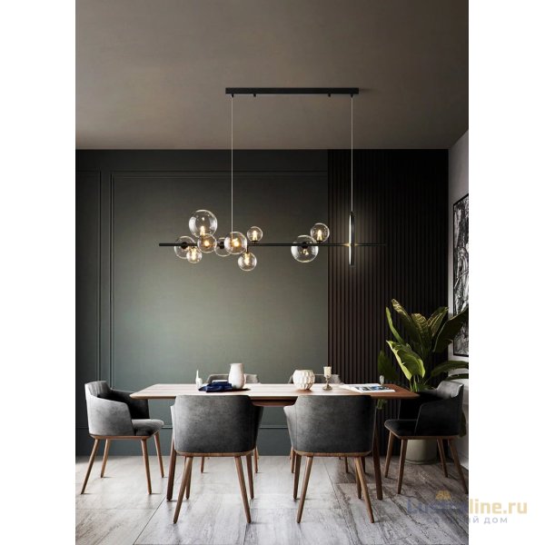 Подвесная люстра Delight Collection Art Deco Bubble KG1233P-10 black/clear Подвесная люстра Delight Collection Art Deco Bubble KG1233P-10 black/clear