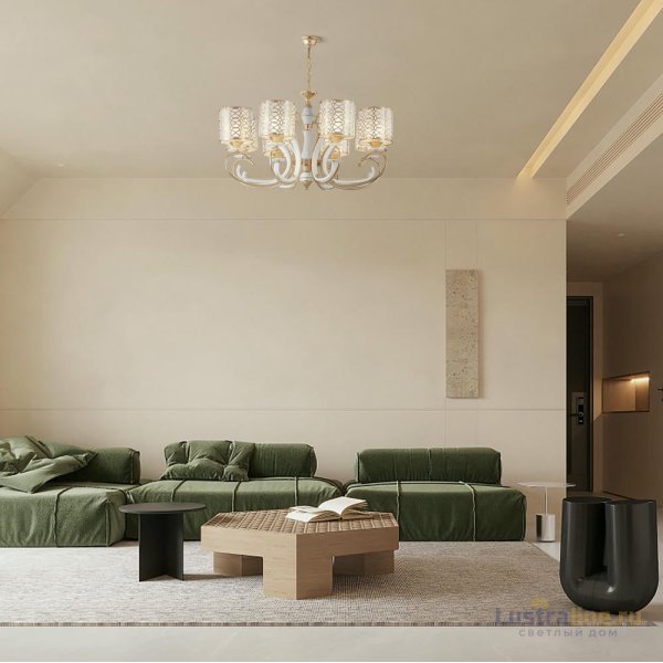 Подвесная люстра Arte Milano Florentia-1237 301237/8 Wh/Gd Подвесная люстра Arte Milano Florentia-1237 301237/8 Wh/Gd