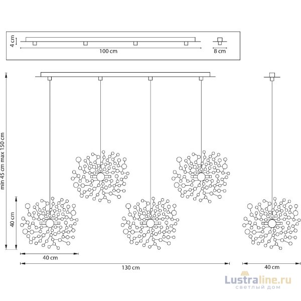 Подвесная люстра Lightstar Extra (721132+ 572142) L4PL721132 Подвесная люстра Lightstar Extra (721132+ 572142) L4PL721132