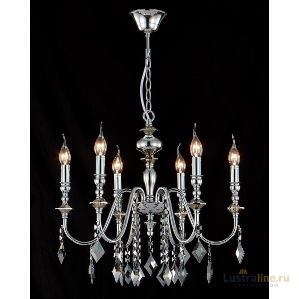 Подвесная люстра Crystal Lux MERCEDES SP6 CHROME/SMOKE