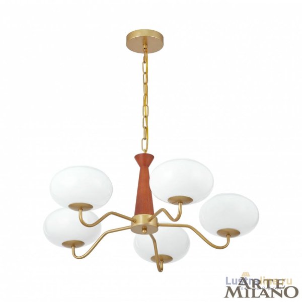 Подвесная люстра Arte Milano Napoli 310166/D680/5 BS/WD Подвесная люстра Arte Milano Napoli 310166/D680/5 BS/WD