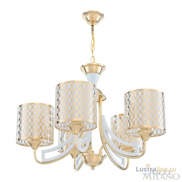 Подвесная люстра Arte Milano Florentia-3387 303387/5 Wh/Gd Подвесная люстра Arte Milano Florentia-3387 303387/5 Wh/Gd