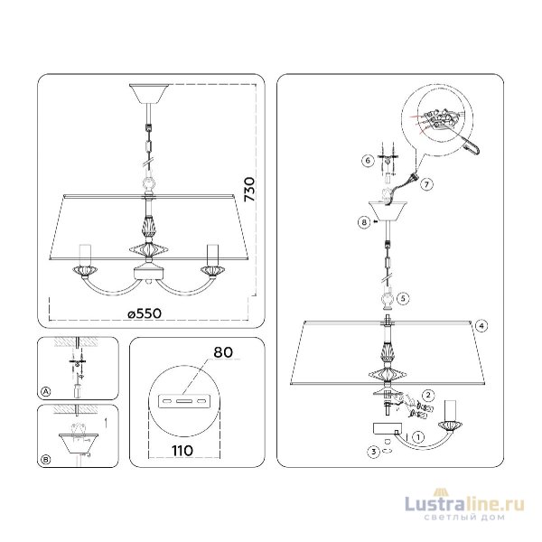 Подвесная люстра Ambrella Light High Light Ceramo Classic LH75021 Подвесная люстра Ambrella Light High Light Ceramo Classic LH75021