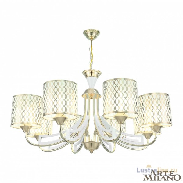 Подвесная люстра Arte Milano Florentia-3387 303387/8 Wh/Gd Подвесная люстра Arte Milano Florentia-3387 303387/8 Wh/Gd