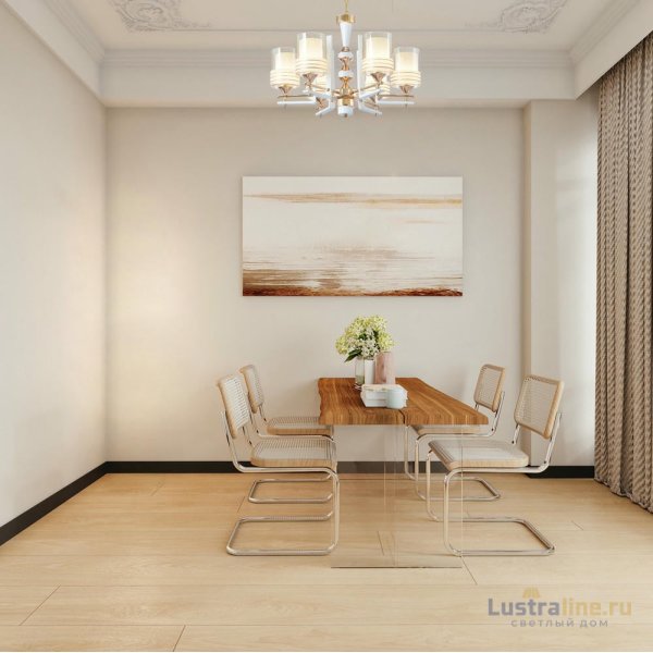Подвесная люстра Arte Milano Florentia-6087 306087/6 Wh/Gd Подвесная люстра Arte Milano Florentia-6087 306087/6 Wh/Gd