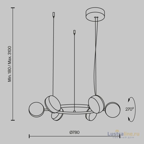 Подвесная люстра Maytoni Mind MOD299PL-L60BC3K