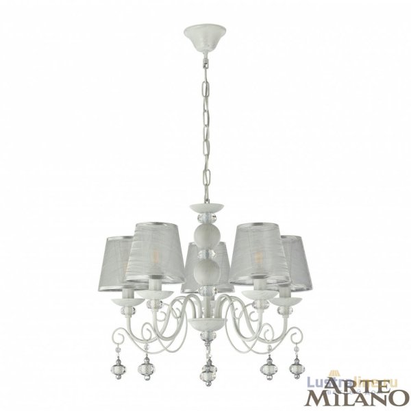 Подвесная люстра Arte Milano 347620/5 WT+SL Подвесная люстра Arte Milano 347620/5 WT+SL