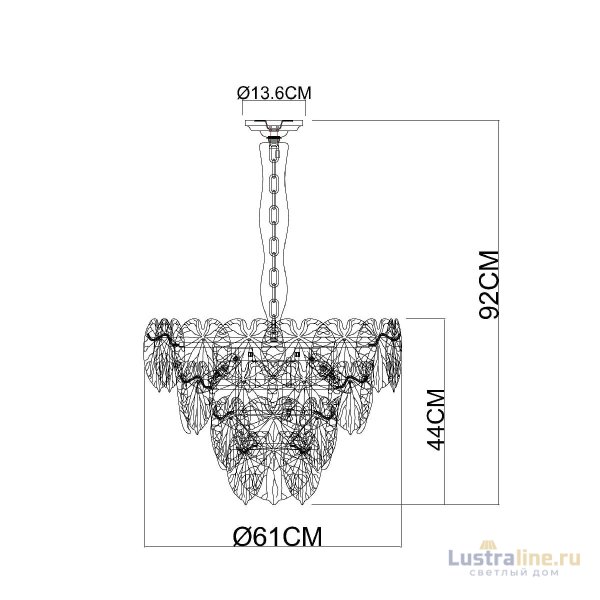 Подвесная люстра Arte Lamp Kapri A4078LM-9CC Подвесная люстра Arte Lamp Kapri A4078LM-9CC