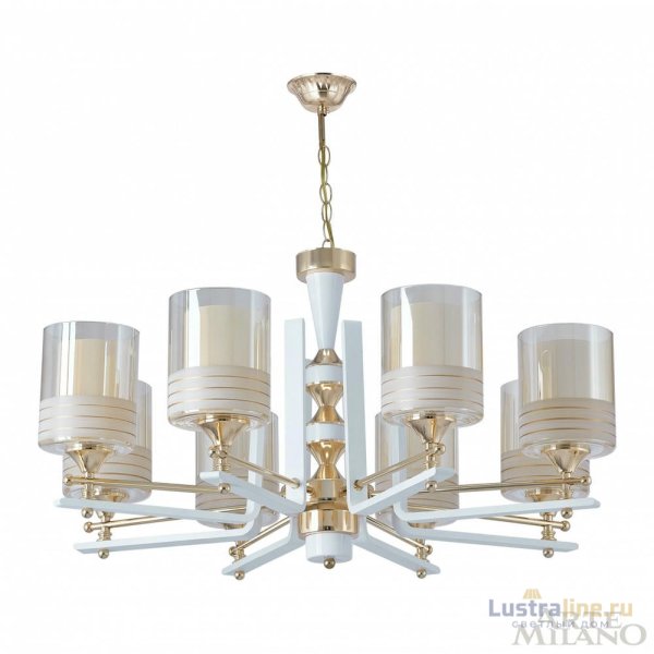 Подвесная люстра Arte Milano Florentia-6087 306087/8 Wh/Gd Подвесная люстра Arte Milano Florentia-6087 306087/8 Wh/Gd
