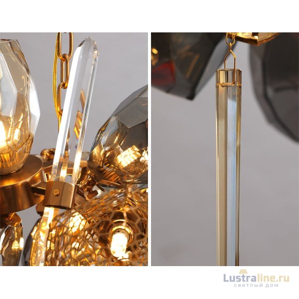 Подвесная люстра Delight Collection Britannica 8898P/AS gold/smoky Подвесная люстра Delight Collection Britannica 8898P/AS gold/smoky