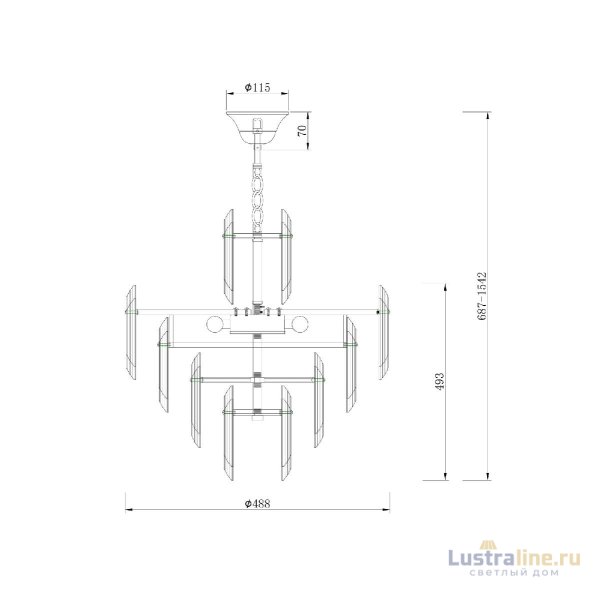 Подвесная люстра Maytoni Flare DIA200PL-06G