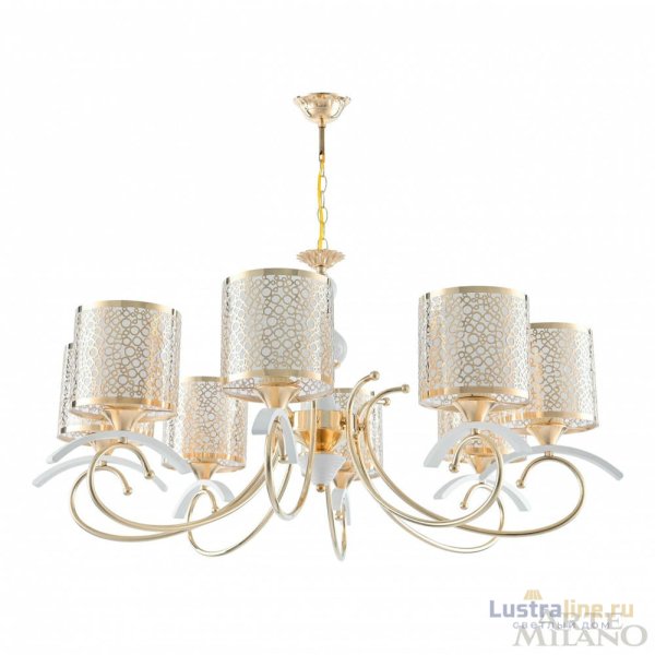 Подвесная люстра Arte Milano Florentia-9787 309787/8 Wh/Gd Подвесная люстра Arte Milano Florentia-9787 309787/8 Wh/Gd