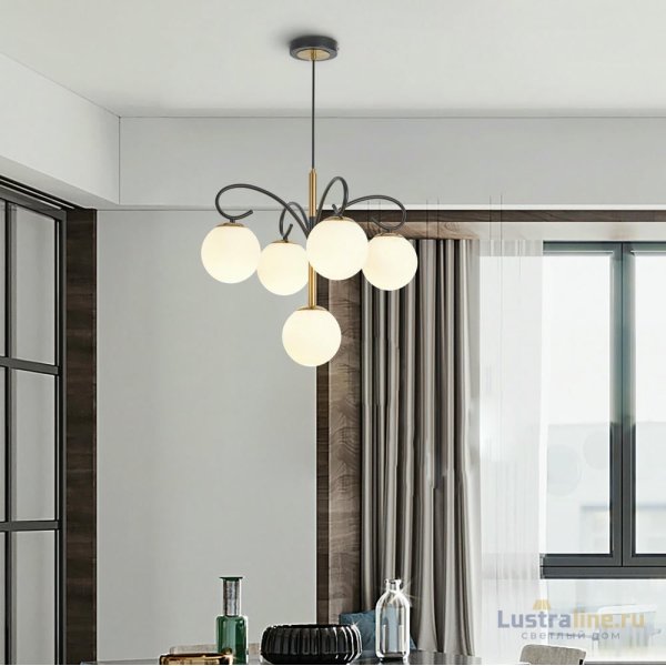 Подвесная люстра Arte Milano Neapolis 273808/4+1 BK/GD Подвесная люстра Arte Milano Neapolis 273808/4+1 BK/GD