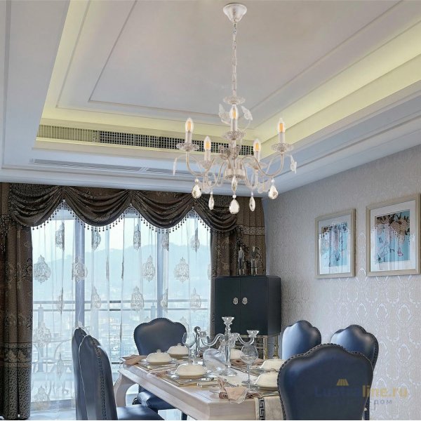 Подвесная люстра Arte Milano 346179/5 WT+G Подвесная люстра Arte Milano 346179/5 WT+G