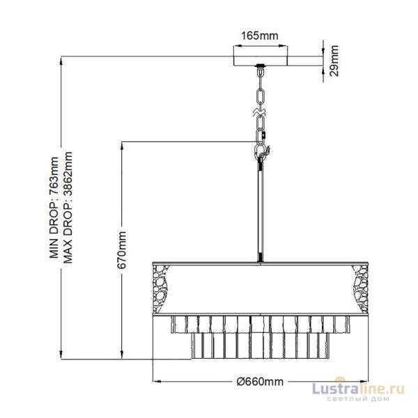 Подвесная люстра Hinkley Reverie QN-REVERIE-8P-CPG