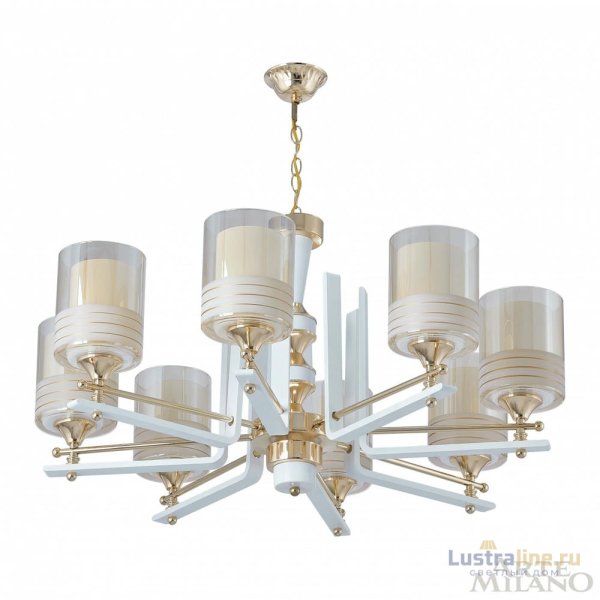 Подвесная люстра Arte Milano Florentia-6087 306087/8 Wh/Gd Подвесная люстра Arte Milano Florentia-6087 306087/8 Wh/Gd