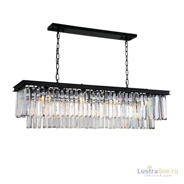 Подвесная люстра Delight Collection 1920s Odeon KR0387P-10C/P black/clear