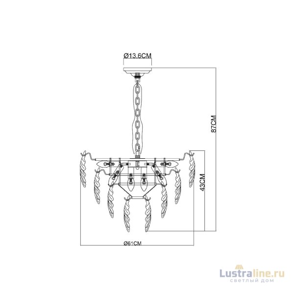 Подвесная люстра Arte Lamp Lilly A4070LM-9GO Подвесная люстра Arte Lamp Lilly A4070LM-9GO