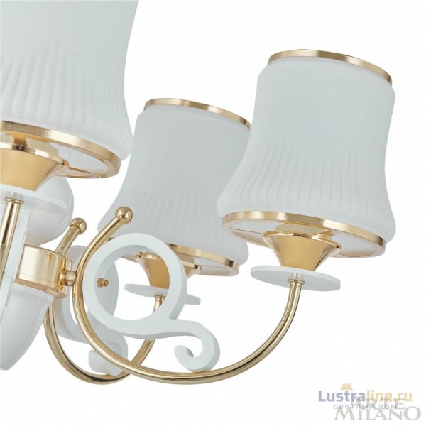 Подвесная люстра Arte Milano Florentia-1097 301097/8 Wh/Gd Подвесная люстра Arte Milano Florentia-1097 301097/8 Wh/Gd