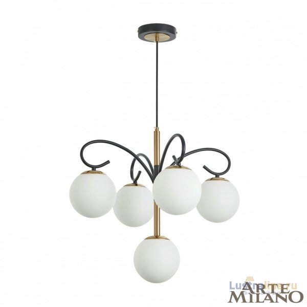 Подвесная люстра Arte Milano Neapolis 273808/4+1 BK/GD Подвесная люстра Arte Milano Neapolis 273808/4+1 BK/GD