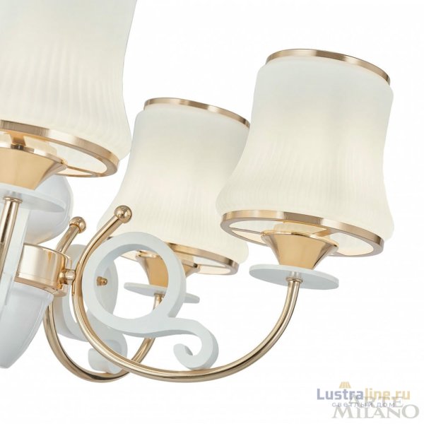 Подвесная люстра Arte Milano Florentia-1097 301097/8 Wh/Gd Подвесная люстра Arte Milano Florentia-1097 301097/8 Wh/Gd