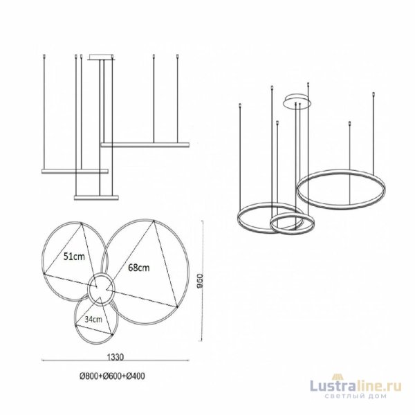 Подвесная люстра Kink Light Лаура 08246,12PA