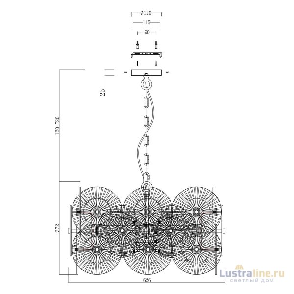 Подвесная люстра Maytoni Aster MOD007PL-08G