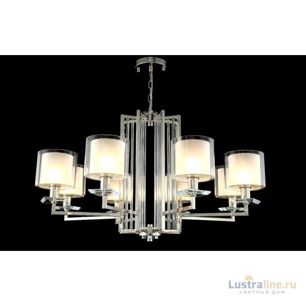 Подвесная люстра Crystal Lux Nicolas NICOLAS SP-PL8 NICKEL/WHITE Подвесная люстра Crystal Lux Nicolas NICOLAS SP-PL8 NICKEL/WHITE