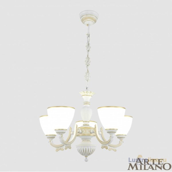 Подвесная люстра Arte Milano 342837/5 WT+G Подвесная люстра Arte Milano 342837/5 WT+G