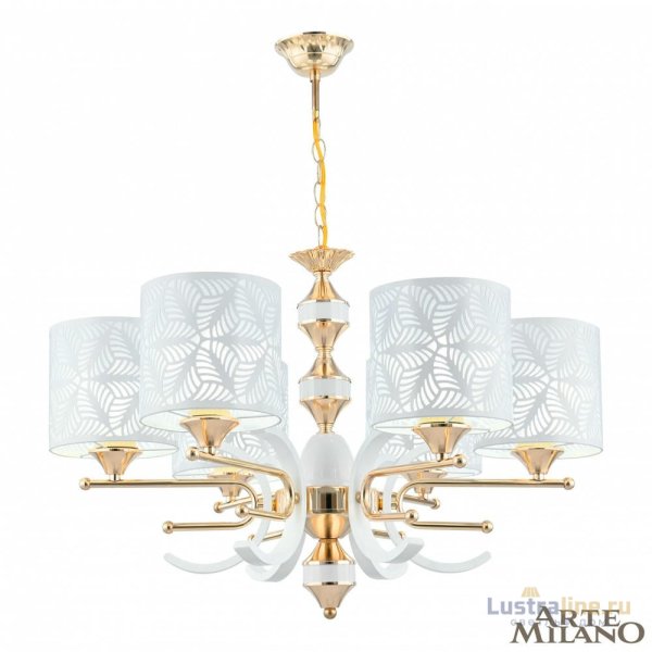 Подвесная люстра Arte Milano Florentia-2097 302097/6 Wh/Gd Подвесная люстра Arte Milano Florentia-2097 302097/6 Wh/Gd