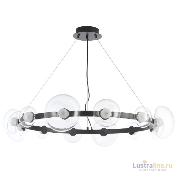Подвесная люстра Crystal Lux BOSQUE SP12 BLACK/TRANSPARENT