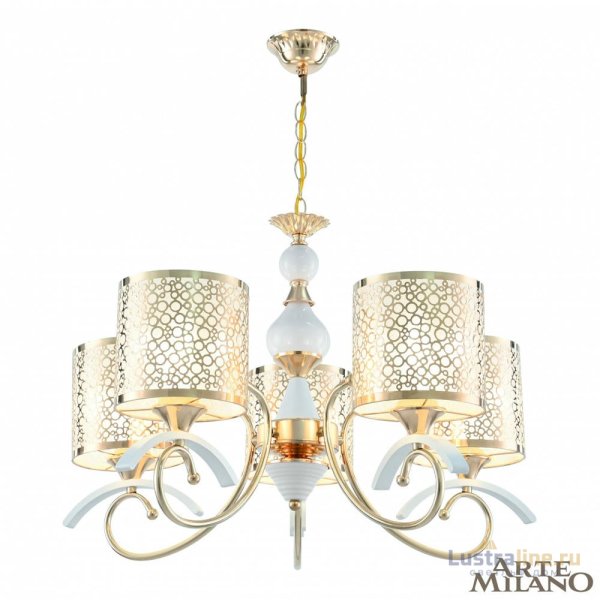 Подвесная люстра Arte Milano Florentia-9787 309787/5 Wh/Gd Подвесная люстра Arte Milano Florentia-9787 309787/5 Wh/Gd