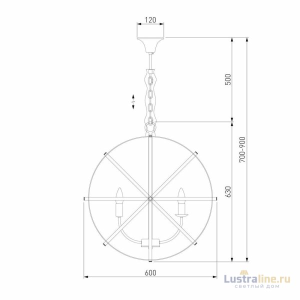 Подвесная люстра Eurosvet Santi 60139/6 хром Подвесная люстра Eurosvet Santi 60139/6 хром