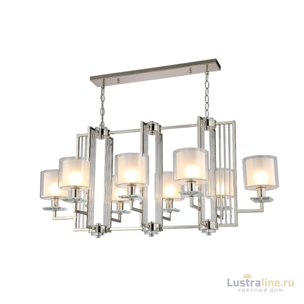 Подвесная люстра Crystal Lux Nicolas NICOLAS SP8 L1000 NICKEL/WHITE