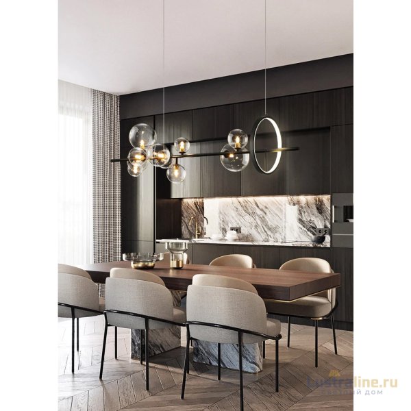 Подвесная люстра Delight Collection Art Deco Bubble KG1233P-10 black/clear Подвесная люстра Delight Collection Art Deco Bubble KG1233P-10 black/clear