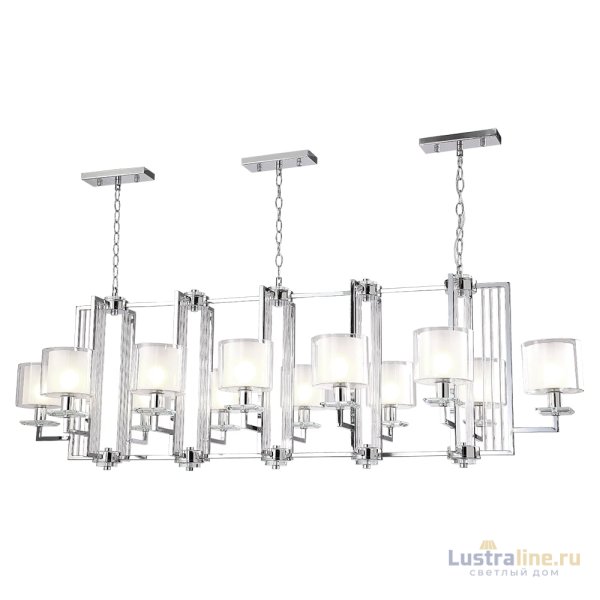 Подвесная люстра Crystal Lux NICOLAS SP12 L1600 NICKEL/WHITE Подвесная люстра Crystal Lux NICOLAS SP12 L1600 NICKEL/WHITE