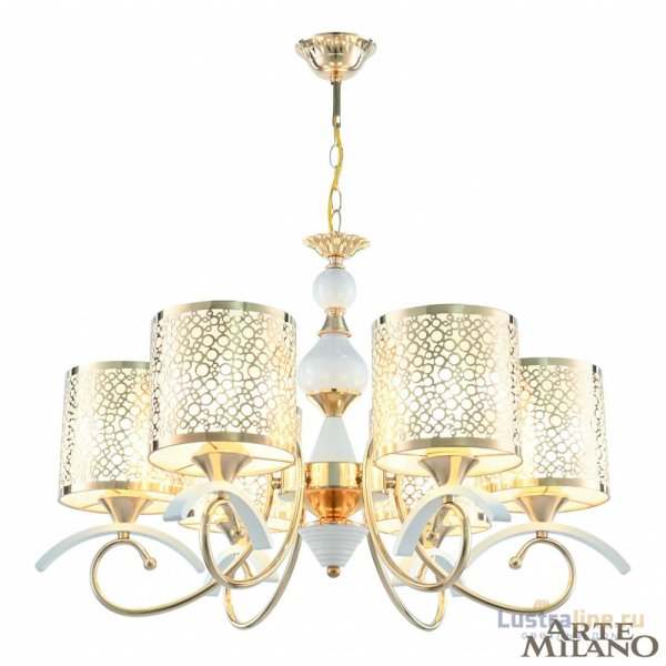 Подвесная люстра Arte Milano Florentia-9787 309787/6 Wh/Gd Подвесная люстра Arte Milano Florentia-9787 309787/6 Wh/Gd