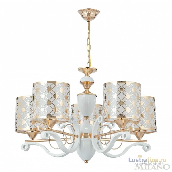 Подвесная люстра Arte Milano Florentia-3097 303097/5 Wh/Gd Подвесная люстра Arte Milano Florentia-3097 303097/5 Wh/Gd