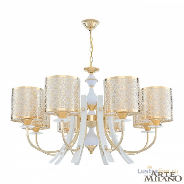 Подвесная люстра Arte Milano Florentia-6067 306067/8 Wh/Gd Подвесная люстра Arte Milano Florentia-6067 306067/8 Wh/Gd