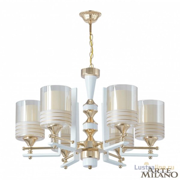 Подвесная люстра Arte Milano Florentia-6087 306087/6 Wh/Gd Подвесная люстра Arte Milano Florentia-6087 306087/6 Wh/Gd