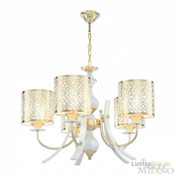 Подвесная люстра Arte Milano Florentia-6067 306067/5 Wh/Gd Подвесная люстра Arte Milano Florentia-6067 306067/5 Wh/Gd