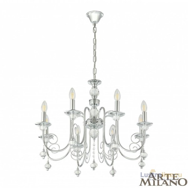 Подвесная люстра Arte Milano 346109/8 CR Подвесная люстра Arte Milano 346109/8 CR