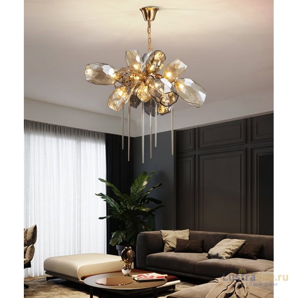 Подвесная люстра Delight Collection Britannica 8898P/AL gold/smoky