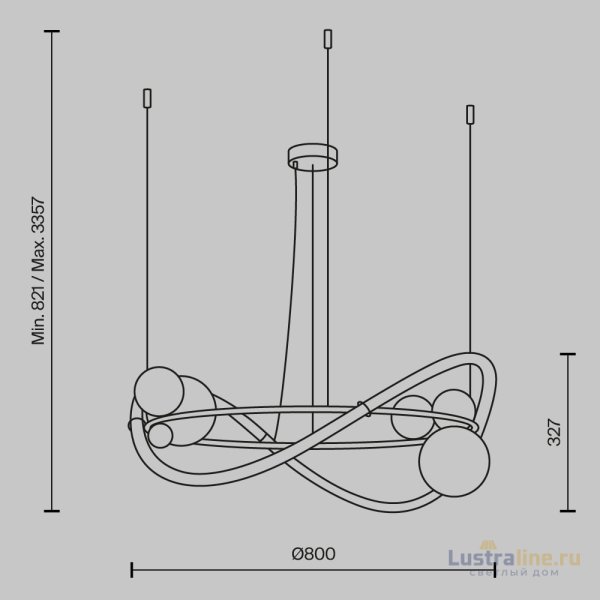 Подвесная люстра Maytoni Oasis MOD289PL-L53BS3K
