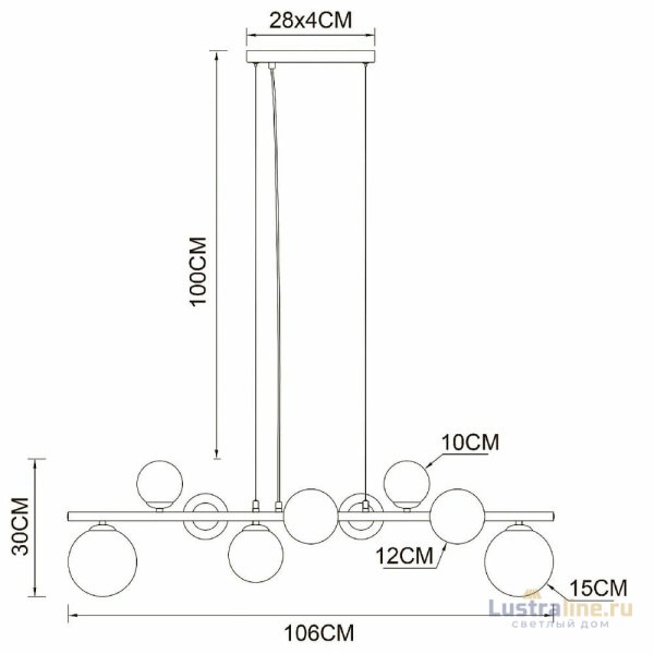 Подвесная люстра Arte Lamp Gemini A2243SP-9PB Подвесная люстра Arte Lamp Gemini A2243SP-9PB