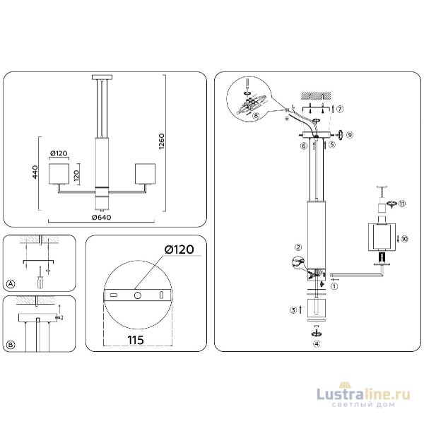 Подвесная люстра Ambrella Light High Light Heigh Light LH56001 Подвесная люстра Ambrella Light High Light Heigh Light LH56001