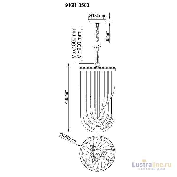 Подвесная люстра Garda Decor 91GH-3503 Подвесная люстра Garda Decor 91GH-3503