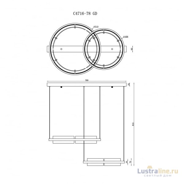 Подвесная люстра iLedex Meridian C4716-78 GD Подвесная люстра iLedex Meridian C4716-78 GD