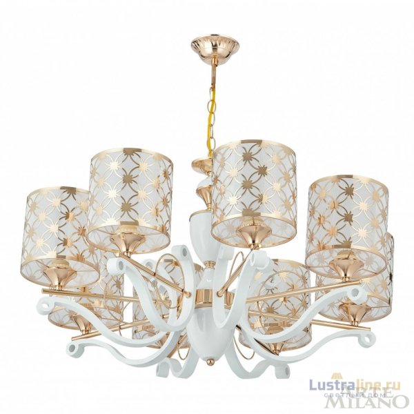 Подвесная люстра Arte Milano Florentia-3097 303097/8 Wh/Gd Подвесная люстра Arte Milano Florentia-3097 303097/8 Wh/Gd